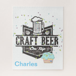 Quebra-cabeça Artesanato Beer Feliz Cupcake de Ani