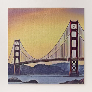 Quebra-cabeça Artistic Rendition of the Golden Gate Bridge
