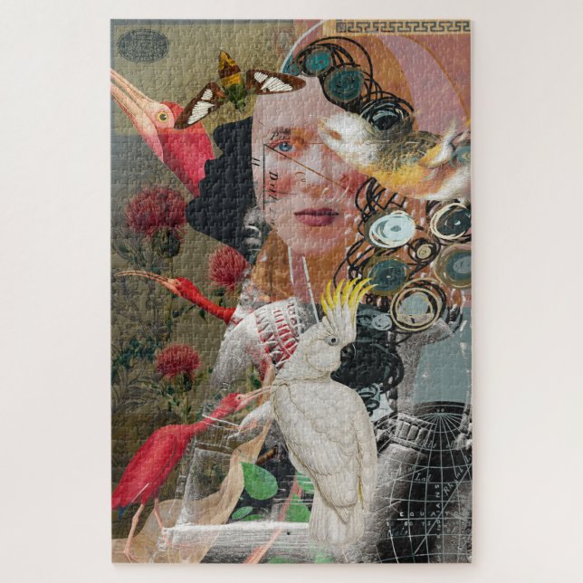 Quebra-cabeça Artístico do Estudo de Pássaros de Alba (Vertical)