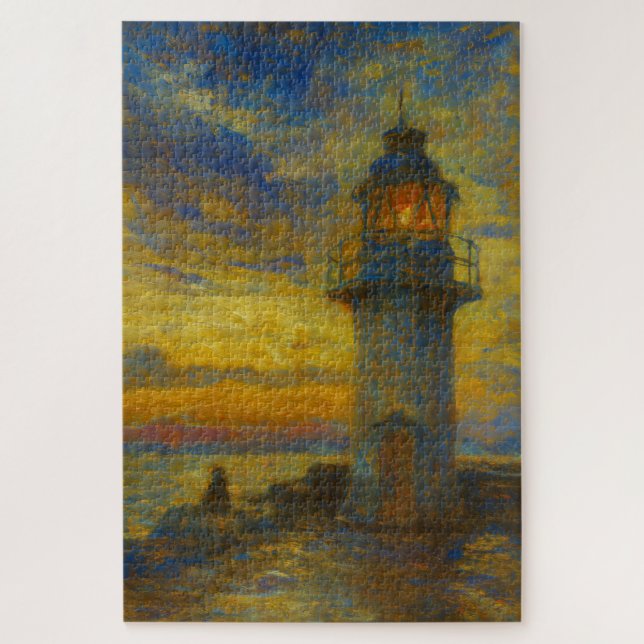 Quebra-cabeça Artístico Estilo Turner do Farol do  (Vertical)