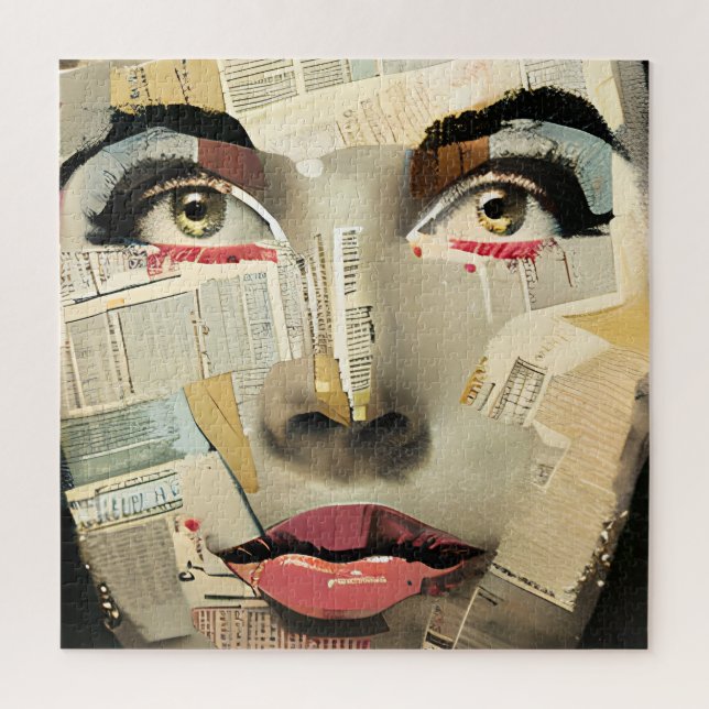 Quebra-cabeça Artsy Arte Digital Única | Bonito Lady Abstrato (Vertical)