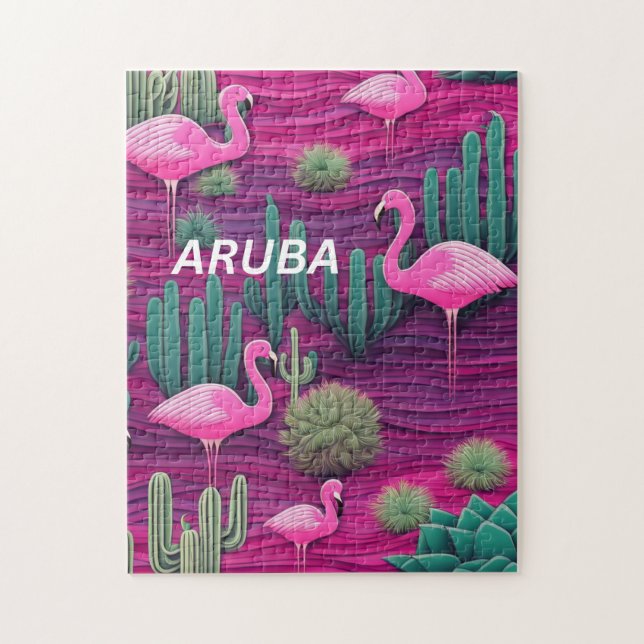 Quebra-cabeça Aruba em rosa (Vertical)