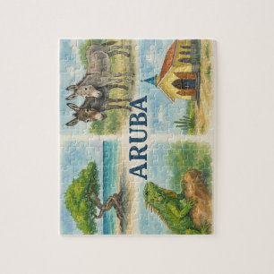 Quebra-cabeça Aruba multivisual aquarela