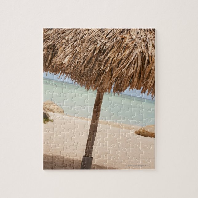 Quebra-cabeça Aruba, palapa na praia (Vertical)
