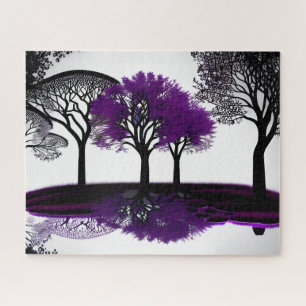 Quebra-cabeça Árvore abstrato roxa na Floresta Negra