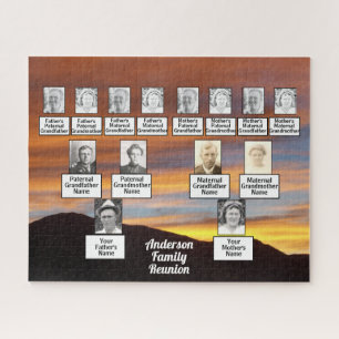 Quebra-cabeça Árvore da família de quatro gerações na Foto Laran