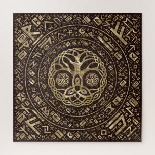 Quebra-cabeça Árvore da vida - Yggdrasil com Trinity Knot