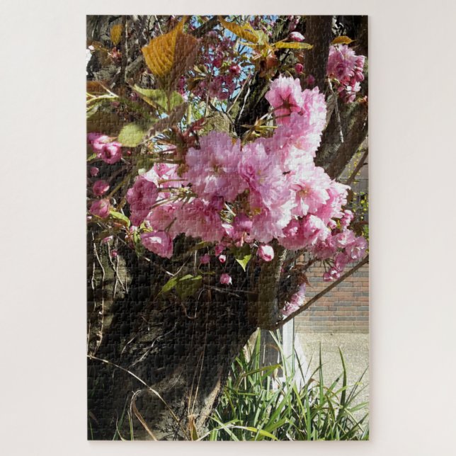 Quebra-cabeça Árvore de Flor Rosa-Cereja Selvagem (Vertical)