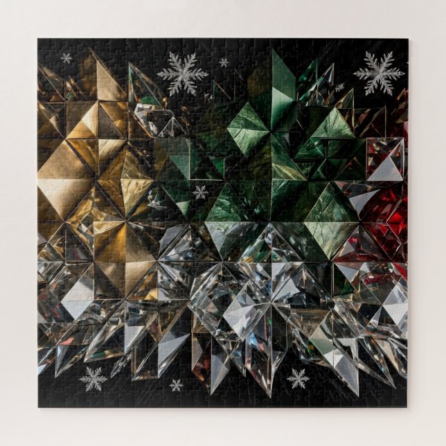 Quebra-cabeça Árvore de Natal Abstrata Mosaico 3D Extremo  (Horizontal)