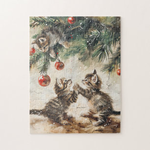 Quebra-cabeça Árvore de Natal de Gatinhos Frescos