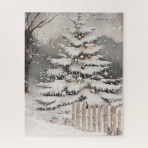 Árvore de Natal de Inverno na Neve