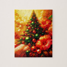 Quebra-cabeça Árvore de Natal decorada no estilo de 1974 
