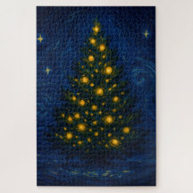 Árvore de Natal em Puzzle tipo Van Gogh