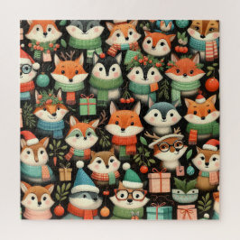 Quebra-cabeça Árvore de Natal Mistura Colorida Raposas