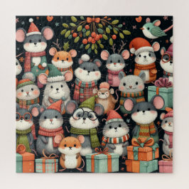 Quebra-cabeça Árvore de Natal Mistura Colorido Camundongos