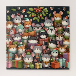 Quebra-cabeça Árvore de Natal Mistura Colorido Camundongos