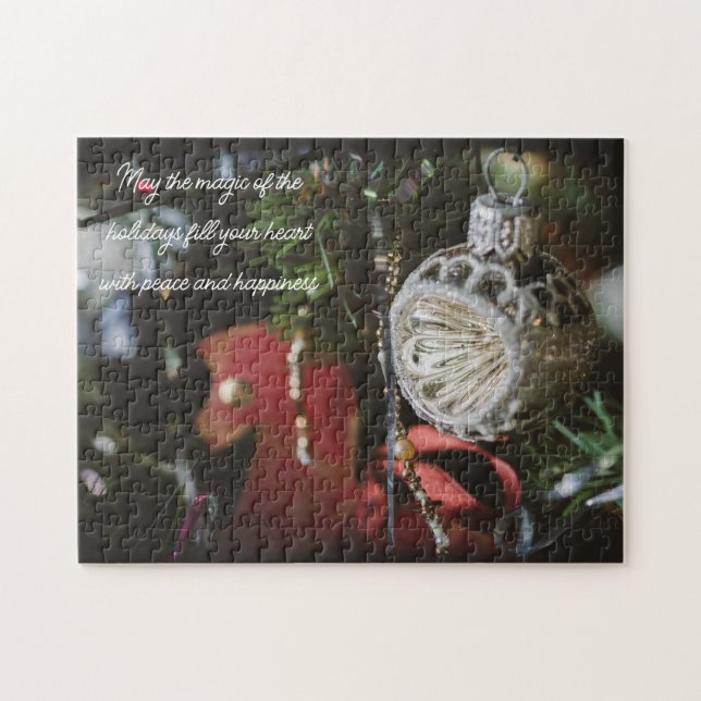 Quebra-cabeça Árvore de Natal retrógrada escura (Horizontal)