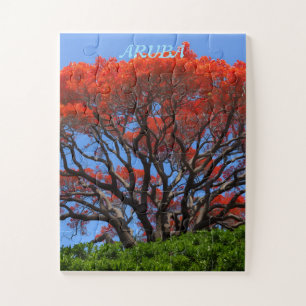 Quebra-cabeça árvore de Poinciana de Aruba