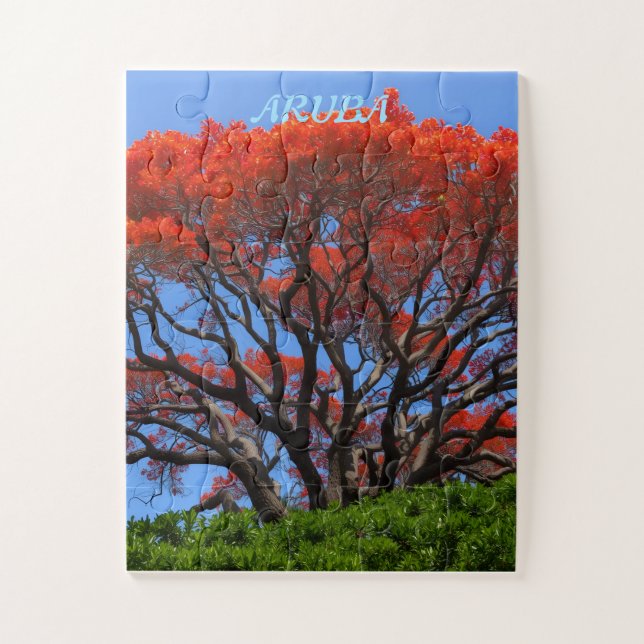 Quebra-cabeça árvore de Poinciana de Aruba (Vertical)