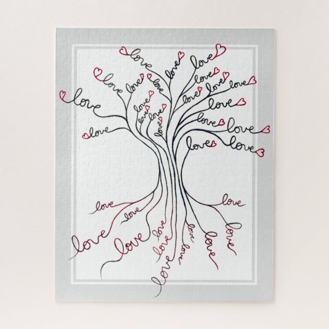 Quebra-cabeça Árvore de vida com coração significante e desafiad (Vertical)