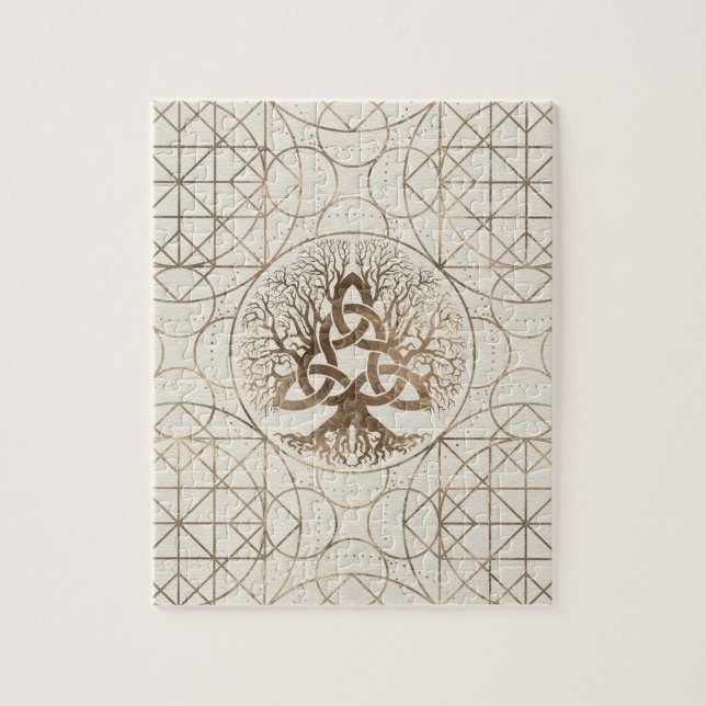 Quebra-cabeça Árvore de vida - Yggdrasil com ouro do Pastel de (Vertical)