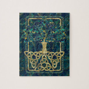 Quebra-cabeça Árvore de vida - Yggdrasil com símbolos de