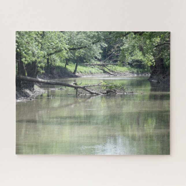 Quebra-cabeça Árvore desbotada na água (Horizontal)