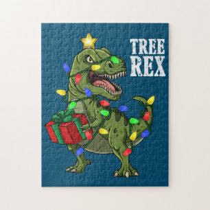 Quebra-cabeça Árvore do Dinossauro de Natal Rex Meninas Crianças