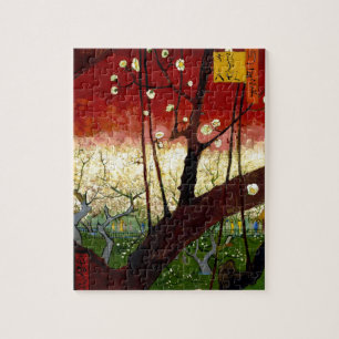 Quebra-cabeça Árvore florescente de ameixa após Hiroshige por