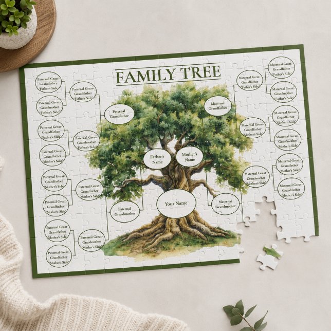 Quebra-cabeça Árvore Genealógica de Cinco Gerações Ancestralidad (Personalized family tree jigsaw puzzle)