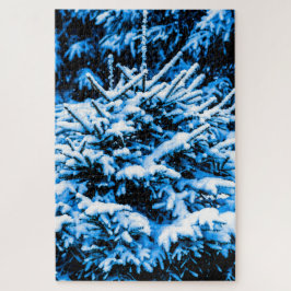 Quebra-cabeça Árvore jovem de Spruce coberto por neve