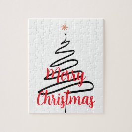 Quebra-cabeça Árvore Natal Negra (PERSONALIZÁVEL)