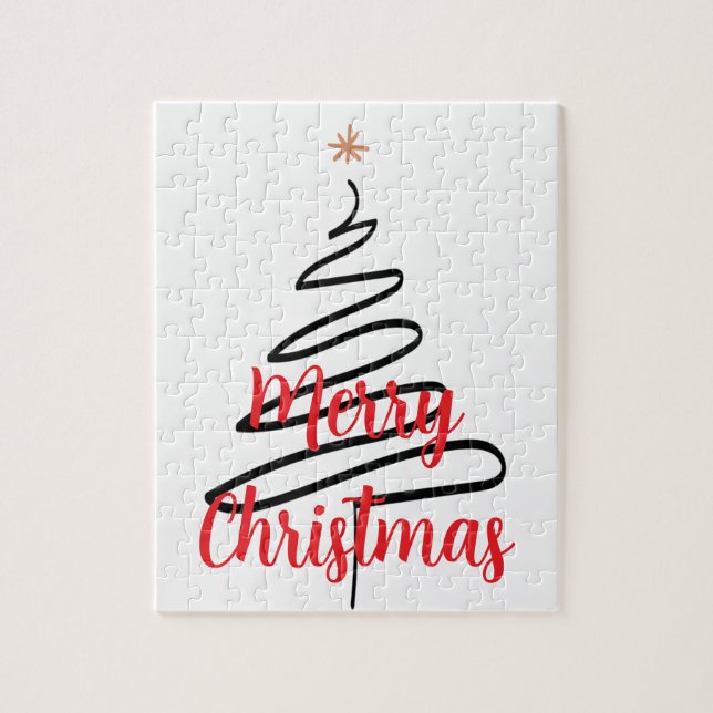 Quebra-cabeça Árvore Natal Negra (PERSONALIZÁVEL) (Vertical)