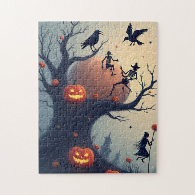 Quebra-cabeça Árvore Sinistra de Halloween (Vertical)