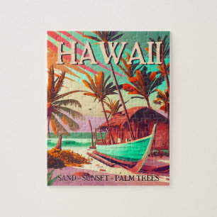 Quebra-cabeça Árvore tropical sunset do Havaí Souvenirs