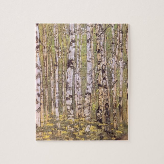 Quebra-cabeça Árvores-aves numa Floresta Florestal (Roerich) (Vertical)