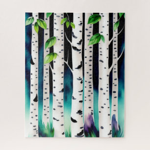 Quebra-cabeça Árvores de Aspen de Aquarela