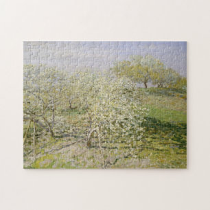 Quebra-cabeça Árvores de fruta do primavera de Claude Monet n