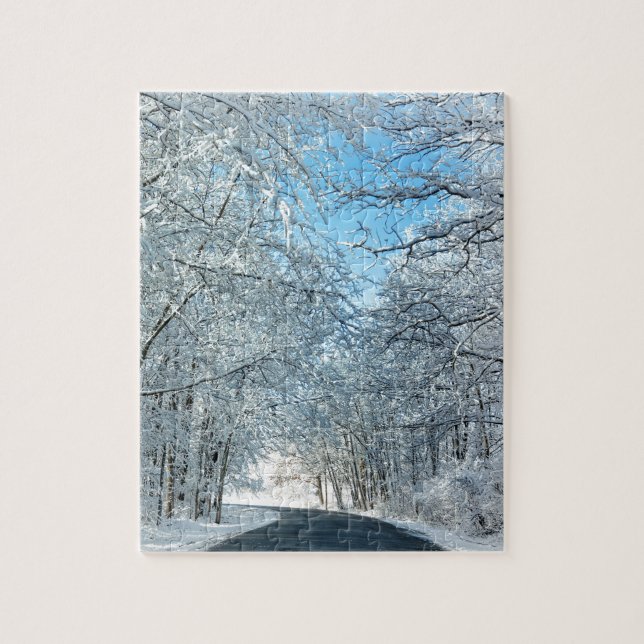 Quebra-cabeça Árvores de inverno de neve (Vertical)