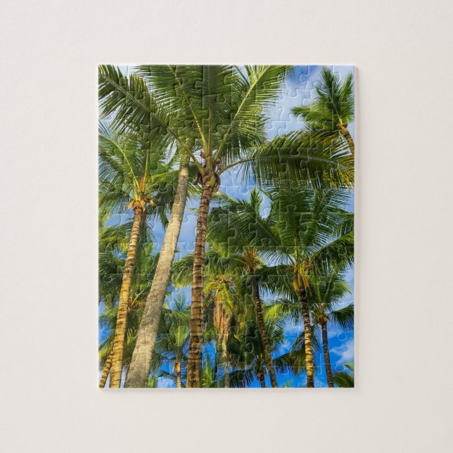Quebra-cabeça Árvores de Palma Exóticas de Praia Havaianas e Céu (Vertical)