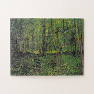 Quebra-cabeça Árvores e subcrescimento por pintura Van Gogh
