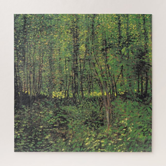 Quebra-cabeça Árvores e submersão por pintura de Van Gogh (Vertical)