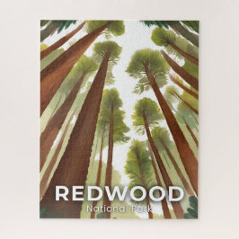 Quebra-cabeça Árvores Redwood | Parque Nacional Arte Aquarela