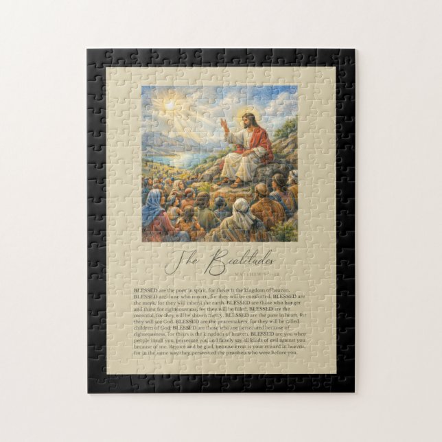 Quebra-cabeça As Bem-Aventuranças Mateus 5:3–12 Sermão da Montan (Vertical)