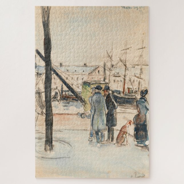 Quebra-cabeça As Docas em Rouen – Camille Pissarro (Vertical)