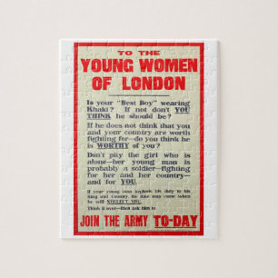 Quebra-cabeça Às jovens mulheres de Londres, poster do