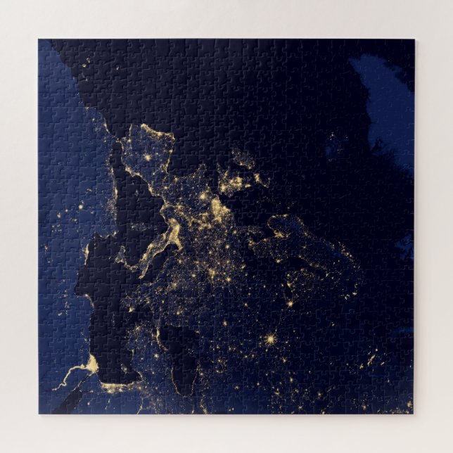 Quebra-cabeça As Luzes Locais Em Várias Cidades Europeias E Nórd (Horizontal)