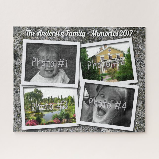 Quebra-cabeça As memórias da família 4 fotos feitas sob (Horizontal)