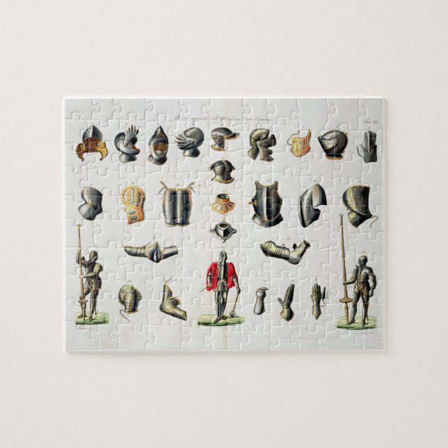 Quebra-cabeça As partes separadas da armadura de um cavaleiro, (Horizontal)