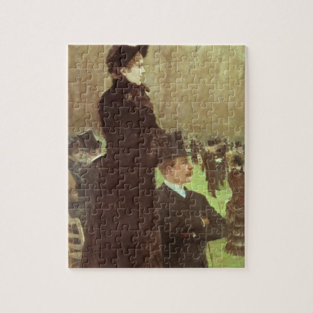 Quebra-cabeça As raças em Auteuil, Paris (óleo em canvas) (Vertical)